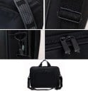 Slim black laptop bag with handles and an adjustable shoulder strap with padding Front pocket with zip Nylon fabric 40 x 5.5 x 29 cm 4