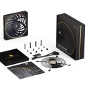 Slim Fan for Computer Case 120 x 120 x 15 mm TL-B12015 EXTREM with 4-Pin Connector Black with Gold Trim for Compact PC 4