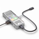 Slimme USB-C dockingstation met slim display HDMI 2.0 4K 60 Hz USB 3.0 LAN PD 100 W en 3,5 mm jack grijs voor kantoor 5