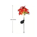 Słoneczny LED kwiat bożonarodzeniowy Poinsettia 66 cm Sztuczne kwiaty z 6 LED światłami do ogrodów i dziedzińców 2