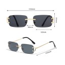 Sluneční brýle obdélníkové unisex Ochrana UV400 Šířka 130 mm a nožičky 145 mm Bezokrajové čočky i měděný rám Na cesty a do města 9