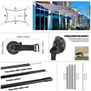 Sluneční plachta k autu obdélníková stínící plachta s tyčemi a přísavkami přístřešek pro SUV kempování cestování 4