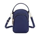Small ladies' crossbody handbag with top handle and adjustable shoulder strap Zip compartments Nylon and polyester 12 x 18 x 7 cm 7