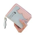 Small Ladies' Zip Wallet with a Polka Dot Cat Cat-Shaped Charm Card Slots and Transparent Window PU Leather 11.5 x 9.5 cm 6