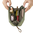 Small Plain Cosmetic Pouch 17x11 cm Nylon Travel Bag Portable Storage Organiser Daily Use Toiletry Case 7