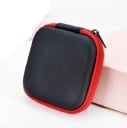 Small Shaped Travel Case for Small Items PU Leather and EVA Case with Zipper All Around Compact Square Shape 7.5 x 7.5 x 2 cm 2