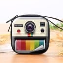 Small tin case for small items with colourful print Sturdy metal box with zip and cord loop Compact size 7 x 7 x 3 cm 12