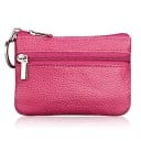 Small Travel Case for Documents and Cards with Key Ring More Zip Compartments Artificial Leather with Textured Surface and Stitched 1