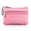 Small Travel Case for Documents and Cards with Key Ring More Zip Compartments Artificial Leather with Textured Surface and Stitched 12