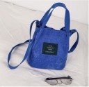 Small Women's Handbag Made of Polyester Ribbed Surface Two Short Handles Long Shoulder Strap Textile Patch Dimensions 21 x 19 x 12 cm 4