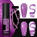 Smalto per unghie scintillante per creare linee sottili Smalto decorativo in gel per unghie con glitter Smalto gel duraturo con pennello sottile e affilato 10