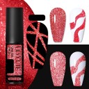 Smalto per unghie scintillante per creare linee sottili Smalto decorativo in gel per unghie con glitter Smalto gel duraturo con pennello sottile e affilato 13