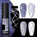 Smalto per unghie scintillante per creare linee sottili Smalto decorativo in gel per unghie con glitter Smalto gel duraturo con pennello sottile e affilato 1