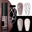 Smalto per unghie scintillante per creare linee sottili Smalto decorativo in gel per unghie con glitter Smalto gel duraturo con pennello sottile e affilato 2