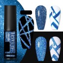 Smalto per unghie scintillante per creare linee sottili Smalto decorativo in gel per unghie con glitter Smalto gel duraturo con pennello sottile e affilato 8