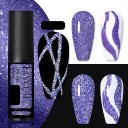 Smalto per unghie scintillante per creare linee sottili Smalto decorativo in gel per unghie con glitter Smalto gel duraturo con pennello sottile e affilato 9