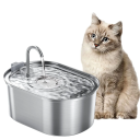 Smart Cat Fountain with Automatic Feeder 3.2 L Stainless Steel Drinking Fountain USB Powered Quiet Operation 1.5W Dynamic Water Flow 3