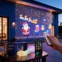 Smart LED Light Curtain 1 x 1 m 400 LED RGB Texts and GIF Animations in App Music Mode USB Remote Control Indoor and Outdoor 6