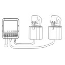 Smart Life WIFI měřič energie se dvěma převodovkami 100–240V Dvojitý proudový senzor Solární kWh monitor Statistiky spotřeby Připojení k telefonu 39,2 x 39,2 x 18 mm 3
