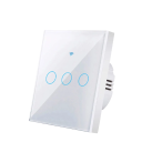 Smart Touch Wandschakelaar WiFi 3-voudig 220V 433MHz Compatibel met Alexa Google Home iOS Android App Glazen paneel 8,6 x 8,6 cm 2