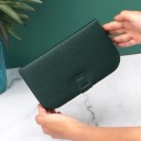 Smyckeslåda med organisatör för ringar, örhängen och halsband 19,5 × 11 × 4,5 cm i konstläder färgad förvaringsbox för smycken 12