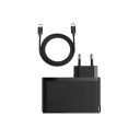 Snabbladdare 100W 4 portar 2× USB C 2× USB A PD GaN laddare Typ C med dubbel USB C-kabel EU-kontakt 100V–240V telefonladdning 4