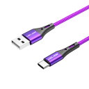 Snabbladdningskabel USB A till USB C 50cm 3A flätad nylonkabel Snabbladdningsmobiltelefon 2
