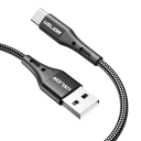 Snabbladdningskabel USB A till USB C 50cm 3A flätad nylonkabel Snabbladdningsmobiltelefon 3