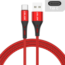 Snabbladdningskabel USB A till USB C 50cm 3A flätad nylonkabel Snabbladdningsmobiltelefon 7