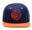 Snapback mit Löwenmuster – Blau-Orange 3