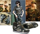 Sneakers da donna alla caviglia con motivo militare 6