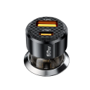 Snelladende autolader 60W USB A en USB C sigarettenaanstekeraansluiting 12-24V 3A ondersteuning PD voor mobiele telefoon tablet GPS-accessoires 3