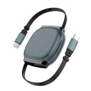 Snelle oplaadbare oprolbare kabel 2x USB-C 100 W lengte 100 cm compacte mechanisme voor het opladen van apparaten en het overdragen van energie 2