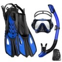 Šnorchlovací set L/XL Plavecké ploutve 42-47 18 x 41,5 cm Potápěčská maska a dýchací šnorchl Výbava pro rekreační plavání a objevování 4