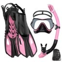 Šnorchlovací set L/XL Plavecké ploutve 42-47 18 x 41,5 cm Potápěčská maska a dýchací šnorchl Výbava pro rekreační plavání a objevování 5