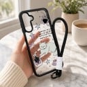 Sød cover til Samsung Galaxy S24 FE med håndledsrem med dyremotiv Akryl gennemsigtig mobilcover 8