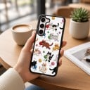 Sød cover til Samsung Galaxy S25 med dyremotiv Akryl gennemsigtig bagside til mobil Beskyttelse af kamera 3
