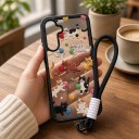 Sød cover til Samsung Galaxy S26 Ultra med håndledssnor med dyremotiv Akryl gennemsigtig mobilcover 2