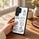 Sødt cover til Samsung Galaxy S24 Ultra med dyremotiv Akryl gennemsigtigt mobilcover Kamera beskyttelse 15
