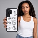Sødt cover til Samsung Galaxy S24 Ultra med dyremotiv Akryl gennemsigtigt mobilcover Kamera beskyttelse 16