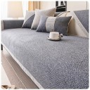 Sofabetræk i bomuld og hør, vævet sofabetræk, skridsikkert universalbetræk, egnet til alle årstider, 110x210cm 7