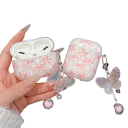 Sofistikované perleťové AirPods 3 Pouzdro Roztomilý třpytivý mašličkový vzor Křišťálově měkký čirý kryt na sluchátka pro AirPods Ochranný 4