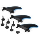 Soft Surf Fins with Screws Set of 3 pcs 115 x 95 mm Plastic Black and Blue Universal Replacement Fins for Paddleboard SUP and Surfboard 2