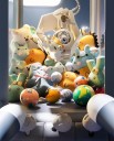 Soft Toy Claw Machine 30 x 26 x 19 cm Children's Toy Catcher with Lights and Coins Game Machine with Dolls and Surprises 6