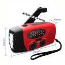 Solar Campinglampe 3LED mit Kurbel AM/FM Radio Powerbank 2000mAh USB Aufladung Tragbare Taschenlampe 13x6x4,5 cm Outdoor 3