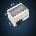 Solar FV Combiner 20 x 9 x 19 cm DC 600V 2 Inputs 1 Output Fuse 15A Circuit Breaker 63A SPD Surge Protection and Lightning Protection Waterproof Design IP65 6