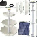 Solar Garden Fountain for Bird Baths with Water Pump and Solar Panel, Disassemblable White Decoration for Outdoor Use 5
