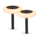 Solar Garden Lights 2 pcs Changing Colours Diameter 14 cm Stake and Ground Outdoor Lighting for Pathways Patios and Gardens 1