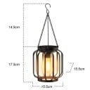 Solar LED Hängeleuchte Metallkäfig 17,5 × 15,5 cm + Aufhängung 14,5 cm warmes Licht Außenbeleuchtung Garten Terrasse 2