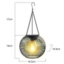 Solar LED Hängeleuchte runde Metallgitter 15 × 16,5 cm + Aufhängung 17 cm warmes Licht Außenbeleuchtung Garten 2